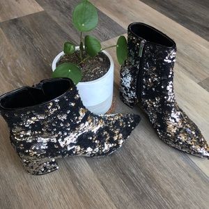 Marc Fisher LTD Jarli Booties - Pewter Sequined